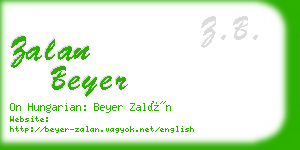 zalan beyer business card